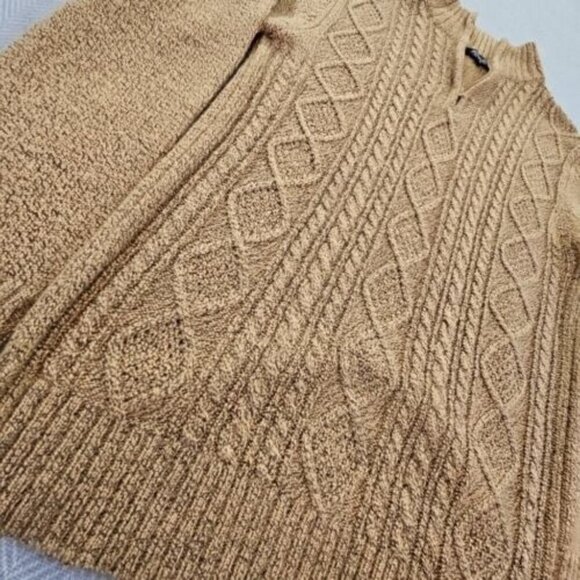 Kian D Wheat Straw Cable Knit 1/4 Zip Long Sleeve Sweater Men's Size Medium EUC - Picture 2 of 12